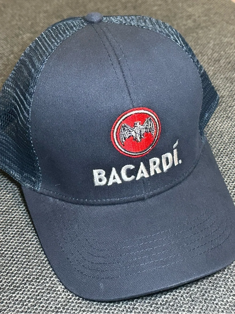Bacardi NAVY Trucker Hat Snapback Mesh Logo Cap NWOT Rare Limited Edition